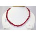 Single Line natural red onyx gemstone 8 MM beads string necklace 18.5" C 386